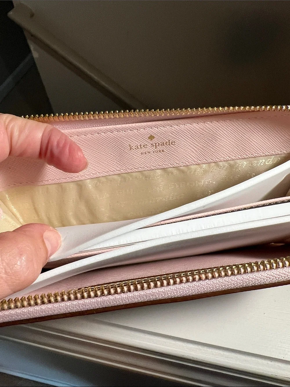 kate spade Two-Tone Pink and Black Zip Around Wristlet Wallet